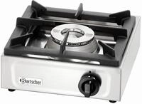 Bartscher 1059503 Gaskocher 1K650 mit einer Kochstelle, 10,8 kg, silber/schwarz