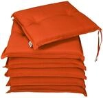 DETEX&reg; Sitzkissen Stuhl 6er Set Orange | 43x49cm, mit Befestigungsriemen, in der