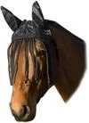 Fliegenhaube m. Ohrenschutz und Fransen, schwarz