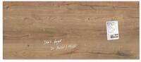 SIGEL GL247 Premium Glas-Whiteboard 130x55 cm Natural-Wood, Holzoptik hochgl&auml;nzend,