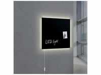 SIGEL GL400 Premium Glas-Magnettafel 48 x 48 cm mit LED-Beleuchtung, schwarz