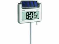 TFA Dostmann AVENUE PLUS Digitales Gartenthermometer mit Solarbeleuchtung Silber, (L)