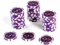 50 Poker-Chips Laser-Chips Metallkern 12g Poker Texas Hold`em Black Jack...