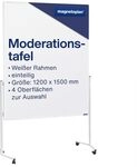 magnetoplan Moderationstafel einteilig, Karton Wei&szlig; l Doppelseitig BxH 1200x1500mm l
