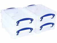 Really Useful Box Aufbewahrungsbox aus Kunststoff, 1,75 l, transparent, 4 Stück