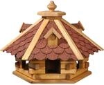 dobar&reg; 98710e Vogelfutterhaus Bitumenschindeldach 6-eckig - Vogelhaus aus Massivholz