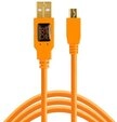 Tether Tools TetherPro Kabel, USB 2.0 A auf MiniB 5 Pin, USB-Kabel, 4,6 m, orange