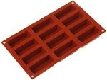 silikomart AA8Backform Quader,12er-Form, Terracotta
