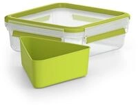 EMSA Clip & Go Lunchbox, 0,85 L, Brotdose mit Eck-Einsatz, 100 Prozent dicht, mit