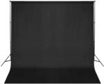 vidaXL Fotostudio Set 3x6 m Schwarz Hintergrundsystem Fotografie Hintergrund