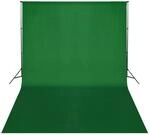 Fotografie Studie Hintergrundsystem mit gr&uuml;nem Tuch 500 x 300 cm