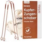 Arista Zungenreiniger Kupfer, Zungenschaber Kupfer Zweier-Pack, Kupfer Zungenreiniger
