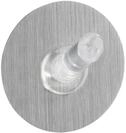 WENKO Static-Loc&reg; Haken Mittelgro&szlig; Edelstahloptik - Befestigen ohne Bohren,