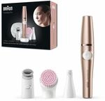 Braun Gesichtsepilierer Damen FaceSpa Pro, Beauty Set SE921, Bronze - Damenbart