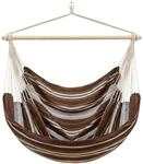 AMANKA XXL H&auml;ngesessel Braun Gestreift 185x130 cm belastbar bis 150kg - modernes