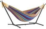 Vivere Doppel Baumwolle H&auml;ngematte mit H&auml;ngemattengestell 250 cm, Tropisch,