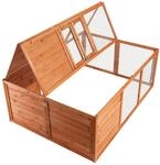 Wiltec Klappbarer Kleintierstall 153 x 110 x 55 cm, Hasenstall aus Tannenholz mit