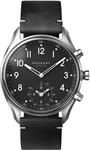 KRONABY Uhr Smart Herren Hybrid aus Edelstahl und Leder Schwarz | Analog-Smartwatch,