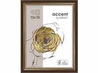 accent by nielsen Holz Bilderrahmen Ascot, 13x18 cm, Dunkelbraun/Gold