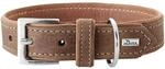 HUNTER Hundehalsband PORTO, Farbe: tabak/cognac, pflanzlich gegerbtes Olivenleder&reg;,