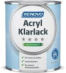 Renovo, Acryl Klarlack Seidenmatt 750 ml, Innen & Au&szlig;en, Profilholzlack