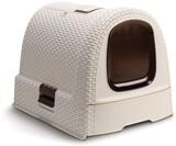 Curver petlife Katzentoilette mit Deckel, Katzenklo inklusive Schaufel, moderne