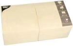 Servietten, 3-lagig 1/4-Falz 33 cm x 33 cm creme f&uuml;r jede Party und Feier. Menge: