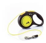 flexi New NEON XS Seil 3 m schwarz/Neongelb f&uuml;r Hunde bis 8 kg