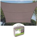 Perel Sonnensegel 3.6 x 3.6 m, quadratisch f&uuml;r Garten und Terrasse,