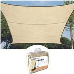 Perel Quadratisches Sonnensegel 3.6 x 3.6 m aus atmungsaktivem und
