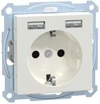 Schneider Electric Merten Schuko-USB-Steckdose, USB Typ 2.0+A, System M,...