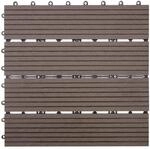 Mendler WPC Bodenfliese Rhone linear - Basis Coffee | Holzoptik Balkon/Terrasse, 11x