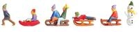 NOCH N Kinder im Schnee, Figuren-Set f&uuml;r Spur N, 6 Kinder mit Schlitten und