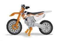 Siku 1391, KTM SX-F 450 Motorrad, Metall/Kunststoff, Orange/Wei&szlig;, Einklappbarer
