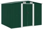vidaXL Aufbewahrungsschuppen f&uuml;r den Garten, Metall, Gr&uuml;n, 257 x 205 x 178 cm