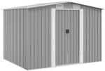 vidaXL Ger&auml;tehaus Metall 257x205x178cm Grau Schuppen Gartenhaus Ger&auml;teschuppen