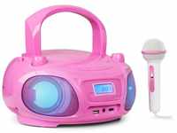 Auna Tragbarer Radio für Kinder mit CD Player, Mikrofon und USB, 3 W Boombox...