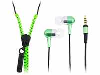 LogiLink HS0023 Zipper In-Ear Kopfhörer mit Mikrofon neon grün