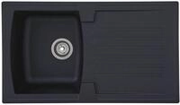 Respekta Boston Mineralitesp&uuml;le in Schwarz / 1 Becken Einbausp&uuml;le in 86 x 50