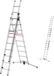 Hailo S100 ProfiLOT 3-teilige Alu-Kombileiter mit LOT-System - gleicht Unebenheiten