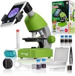 Bresser Junior Kinder Mikroskop 40x-640x mit Led, Zoom-Okular, Smartphonehalter,