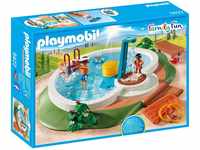 PLAYMOBIL Family Fun 9422 Swimmingpool mit Pump-Dusche, Ab 4 Jahren