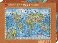 HEYE 29846 Amazing World Standart 2000 Teile, Map Art, inkl. Poster, Tan