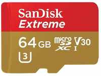 SanDisk Extreme 64 GB microSDXC Speicherkarte + SD-Adapter bis zu 90 MB/Sek,...