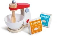 Hape Mixer + R&uuml;hrer &ndash; 4-teiliges Holz-K&uuml;chenset mit Mixer, Sch&uuml;ssel, Mehl- und