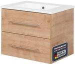 FACKELMANN B.PERFEKT Badm&ouml;bel Set 62 cm &ndash; Waschtischunterschrank und Keramikbecken