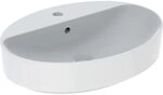 Geberit VariForm Aufsatzwaschtisch oval, 600x450mm, mit Hahnloch, mit &Uuml;berlauf,