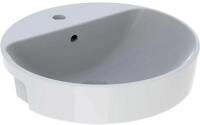 Geberit VariForm Halbeinbauwaschtisch rund, 500mm, mit Hahnloch, mit &Uuml;berlauf,
