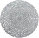 Zeller 26817 Platzset Cut Out Kunststoff, rund, Silber, ca. &Oslash;41 cm
