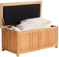 CLP Auflagenbox aus Teakholz mit Gasdruckfeder-Deckel Odessa, robuste Gartenbox...